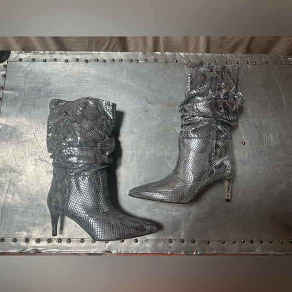 Paris texas boots holly printed python slouchy metallic silver 40 - Picture 3 of 5
